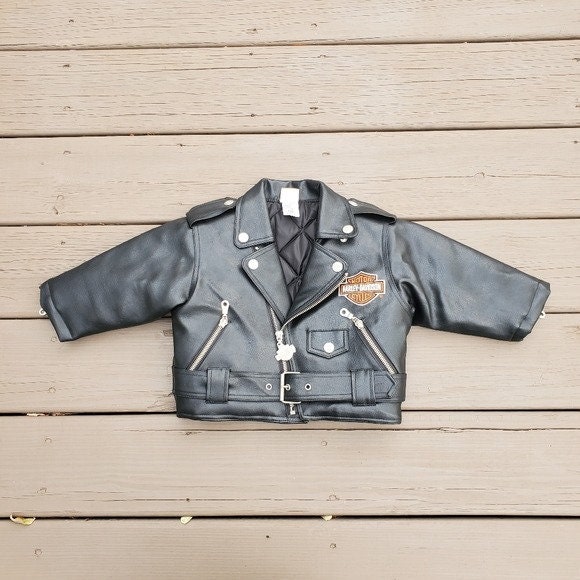 BABY LEATHER VEST, Patches, Harley Davidson Baby, Boy Clothing