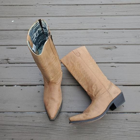 Laredo Ladies Devin Camel Tan Honey Leather Stove Pipe Western Cowgirl  Boots 10