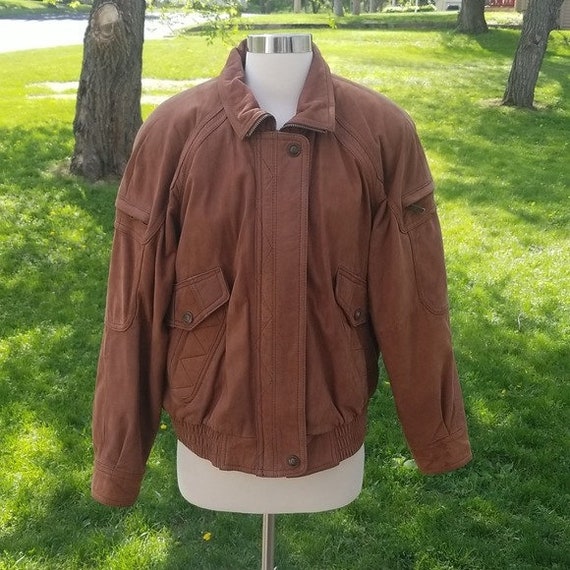 Vintage 90s Y2k Adventure Bound Aviator Bomber Insulated Brown 