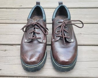 Vintage 90s Y2k Skechers Bratz Brown Leather Chunky Heel 