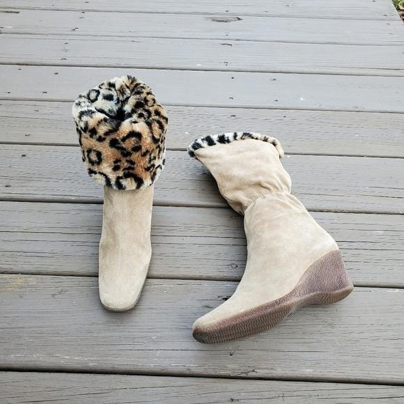 Y2k Fur Boots - Etsy