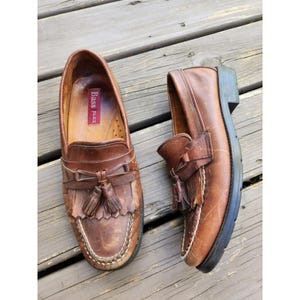 Vintage 90s Grunge Bass Flex Phillips Loafers Brown Leather Kiltie Tassel 9M Bass Phillips Kiltie Tassel Loafers Phillips Men US 12 Brown  main image 4