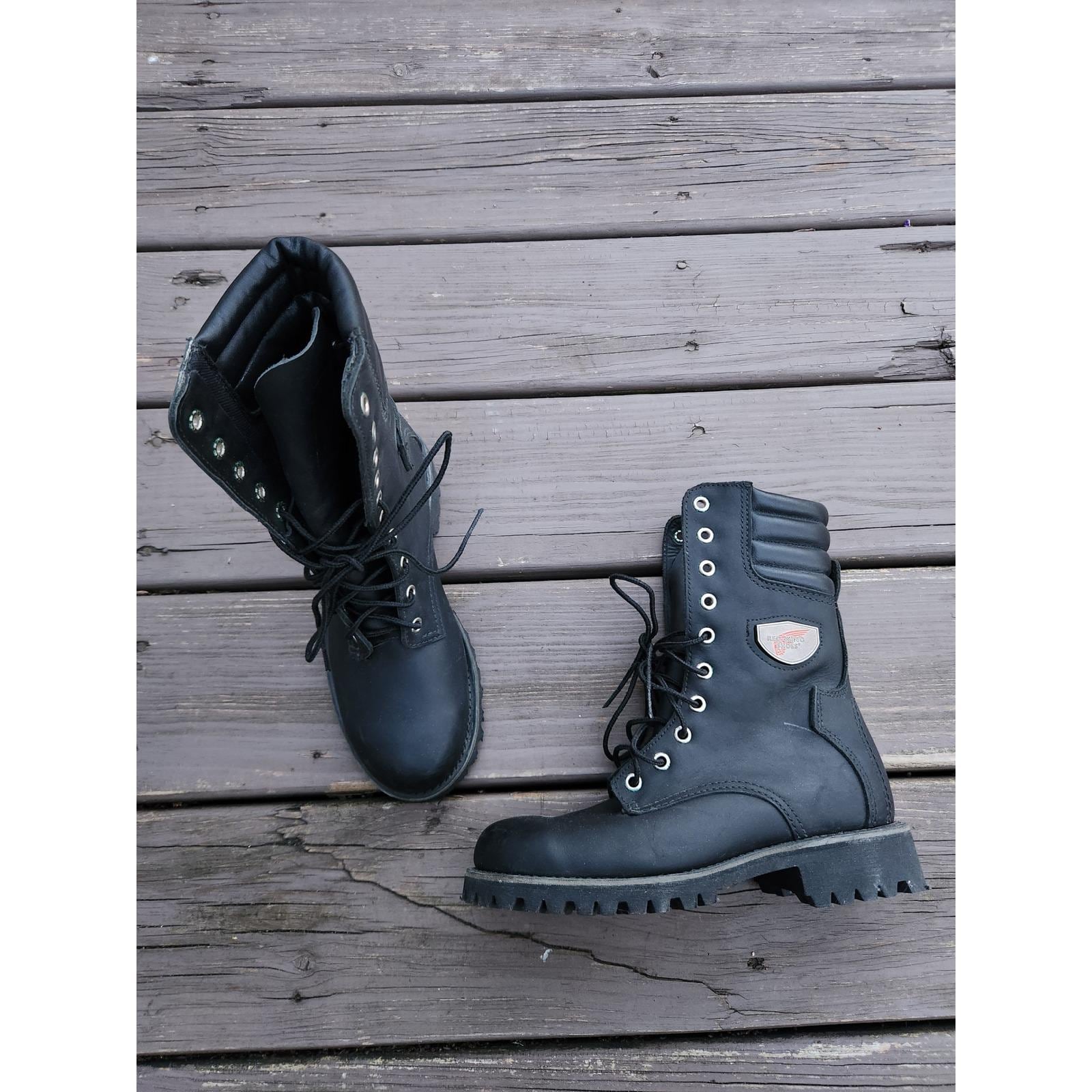 Vibram Black Motorcycle Boots Lace-Up Mid-Calf. Size 10 eeee. Vibram Biker Boots - Etsy main image 3