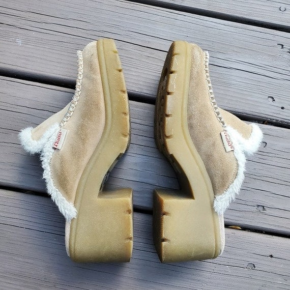 Vintage 90s y2k Mudd Camel Tan Suede Leather Faux… - image 2