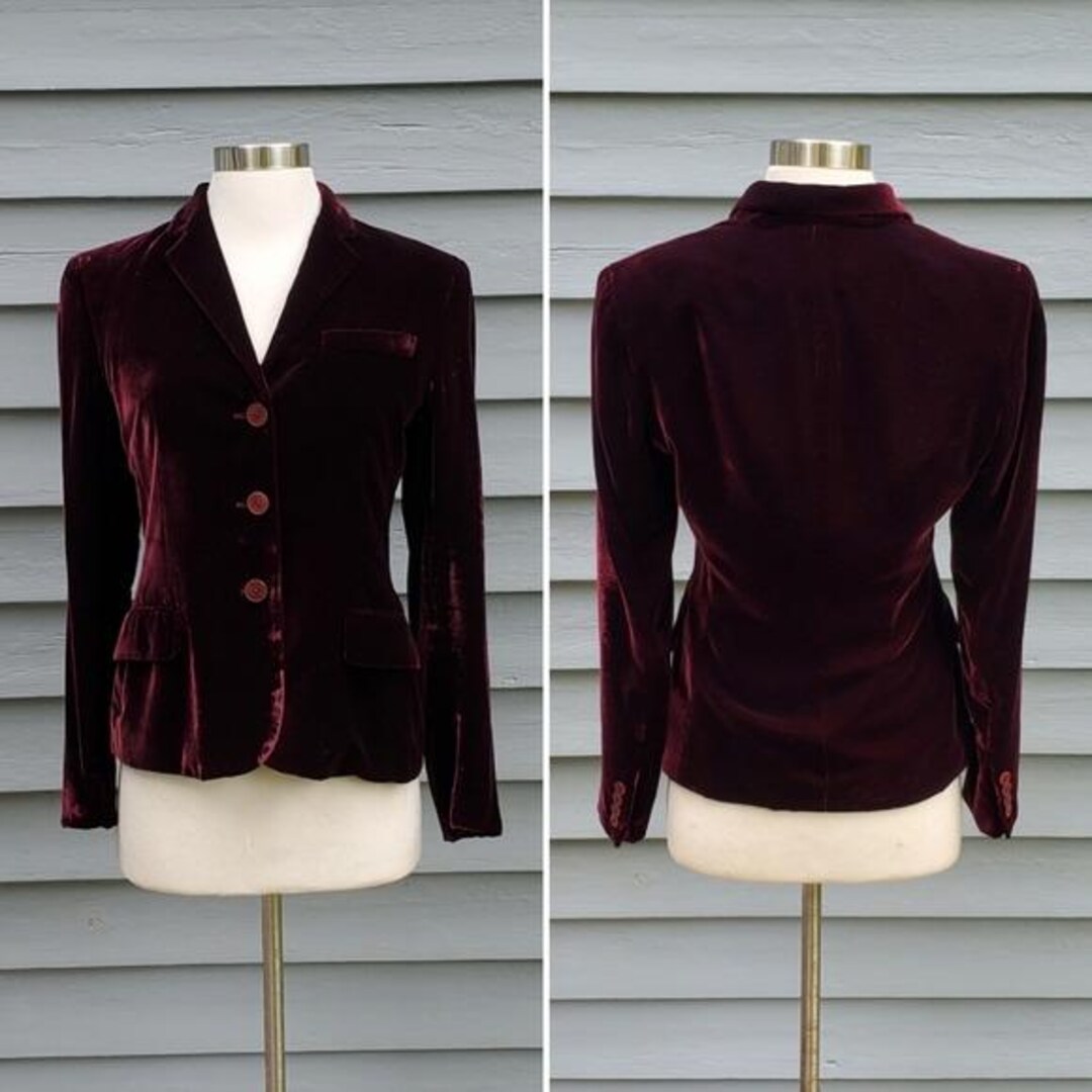 Vintage 90s Ralph Lauren Collection Burgundy Merlot Silk Blend