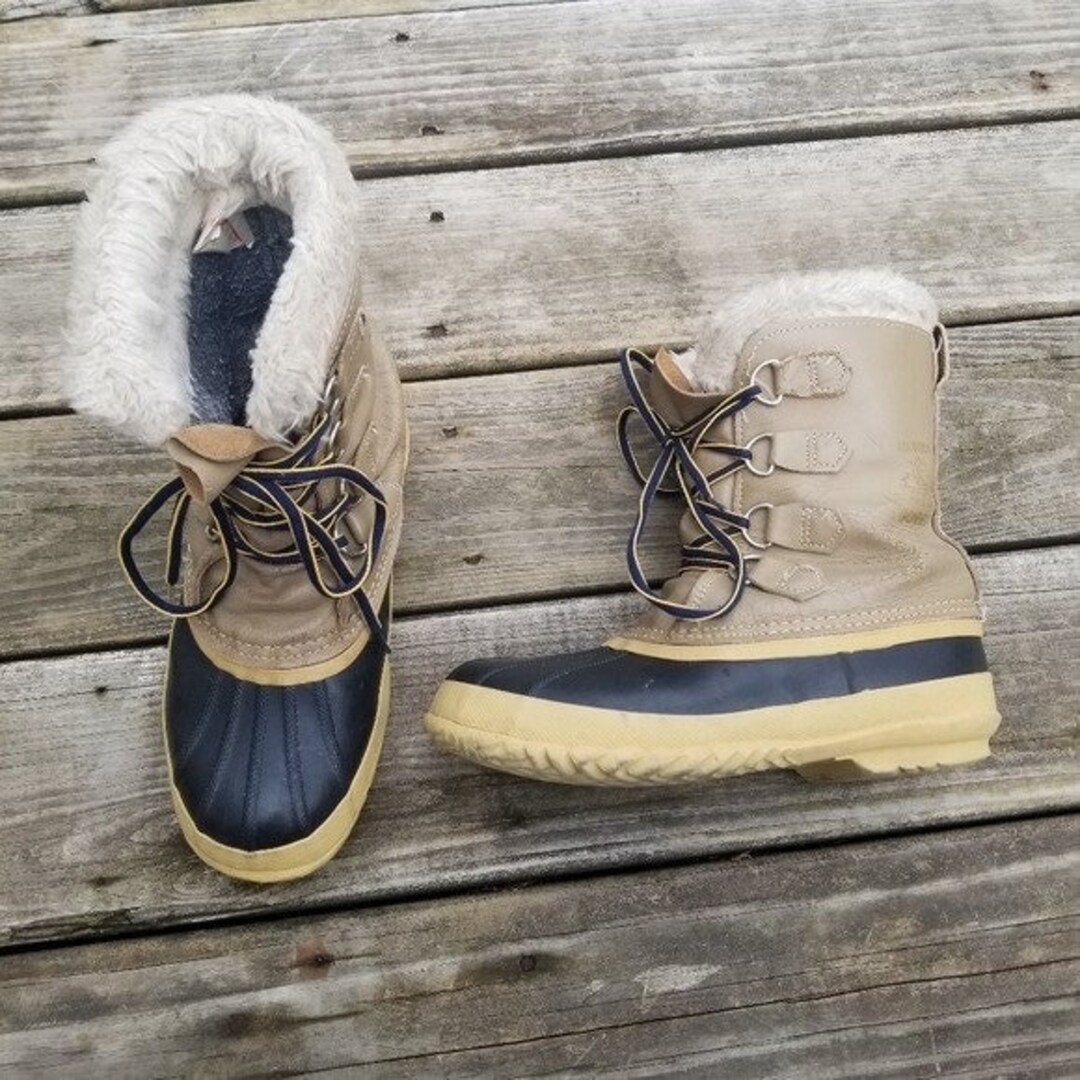 Sorel Manitou Tan Faux Fur Leather Lace Up Snow Boots 9 Sorel Manitou Women main image 4