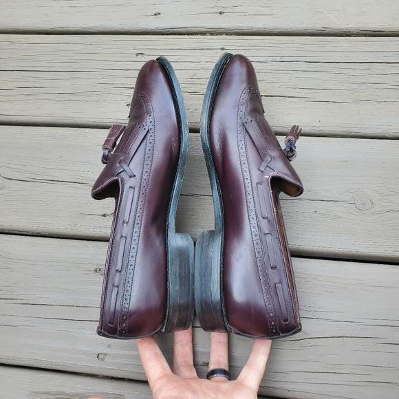 Vintage 80s Allen Edmonds Mansfield Oxblood Leather Kiltie  display picture 3