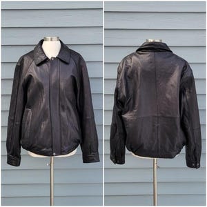 ジャケット・アウター 90s claiborne leather jacket 古着 90~00年代 クレイボーン Claiborne 中綿入り レザージャケット