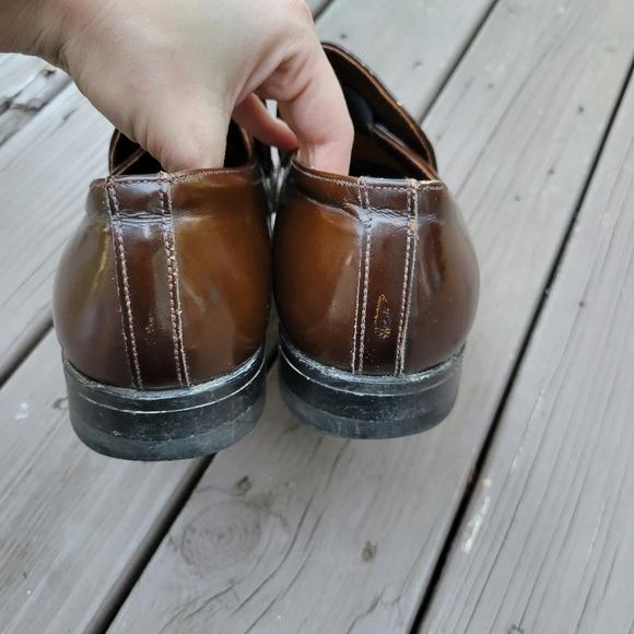Vintage 60s Mason Shoes Brown Leather Gator Horsebit‎ Vamp Moc Toe Dress Loafers Vintage 60s Mason Shoes Brown Leather Gator Horsebit Vamp  main image 2