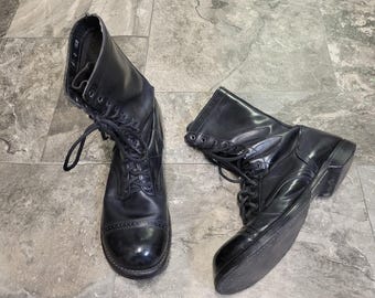 Black Leather Paratrooper Jump Boots by Corcoran - US 12 - Etsy display picture 1
