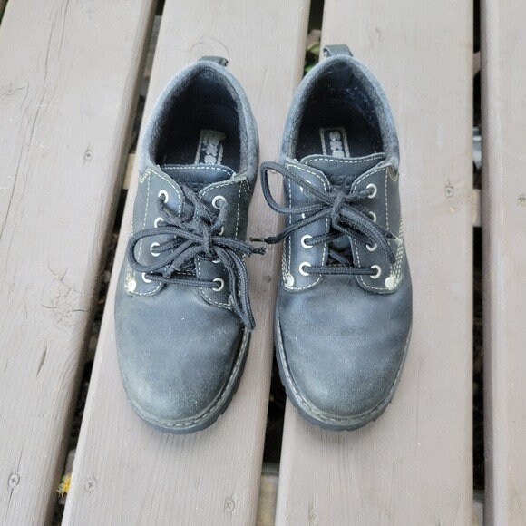 Vintage 90s Y2k Skechers Bratz Black Suede Leather Chunky
