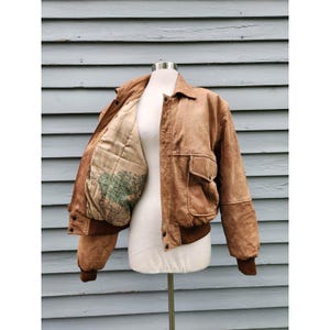 Superfortress B-2 Bomber Jacket Brown Leather Map Lining Aviator Mens Size M