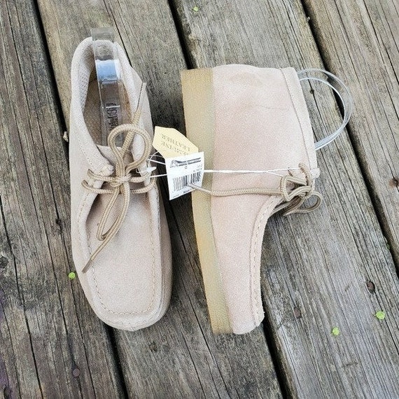 Vintage Tan Suede Leather Moccasin Moc Square Toe Ank… - Gem