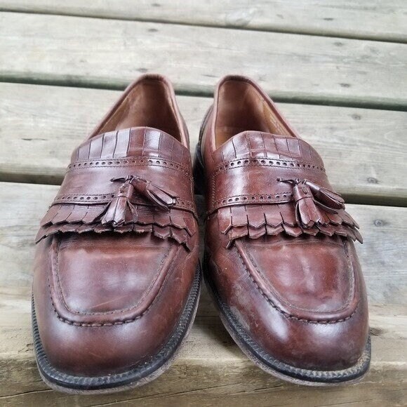 Vintage Bostonian Florentino Brown Leather Fringe Tasseled Moc‎ Toe Loafers 11 Bostonian Loafers BOSTONIAN Classics Florentine Brown  main image 4
