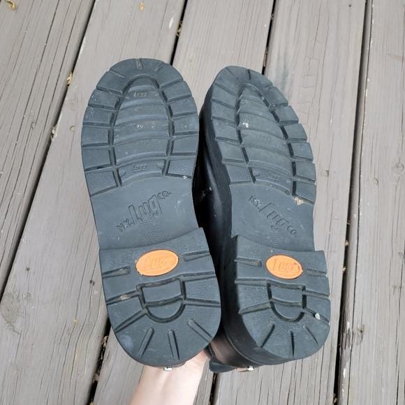 Vintage 90s Y2k Lugz Black Leather Lace-up Baseball Toe  display picture 1