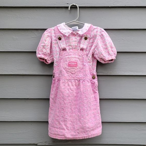 ワンピース kids vintage OshKosh flower check dress kids vintage