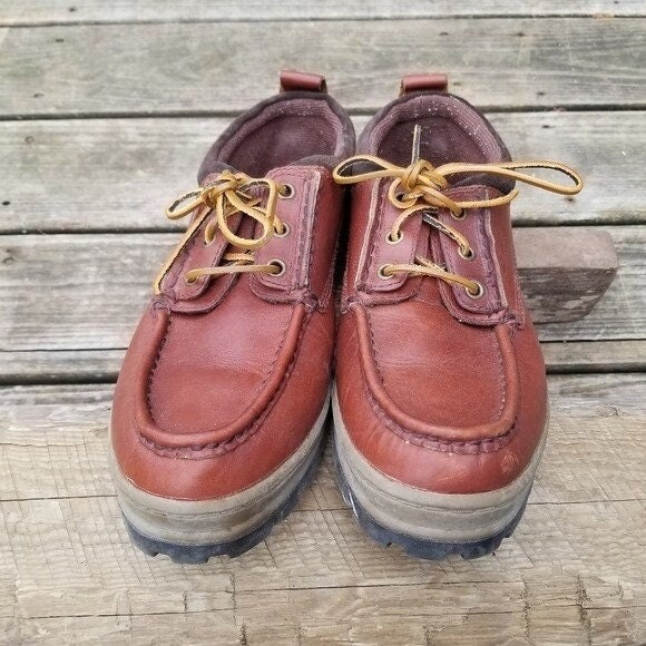 Vintage 90s Y2k Bass Moc Toe Moccasin Boat Shoes Waterproof  display picture 2