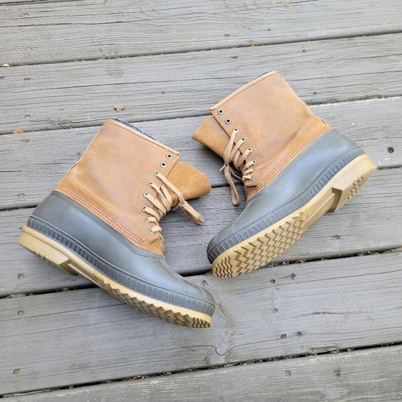 Vintage 90s Ice Pac Sorel Brown Roughout Suede Leather Duck Winter