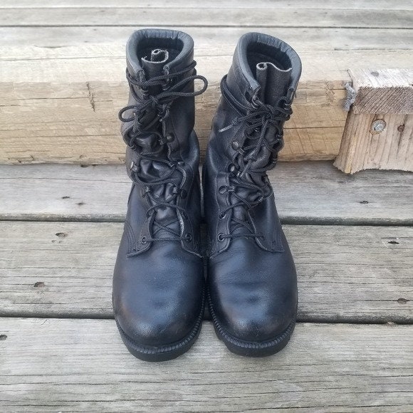Vintage 90s Y2k Grunge Punk Rock Black Leather Military