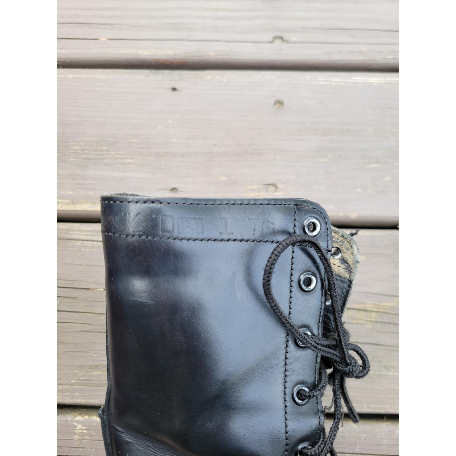 Vintage 1976 US Military Combat Boots Mens 8W Black Leather Service Boots 5-76 Us Army Black Leather Boots, New Old Stock, 1976,9regular - Etsy main image 4