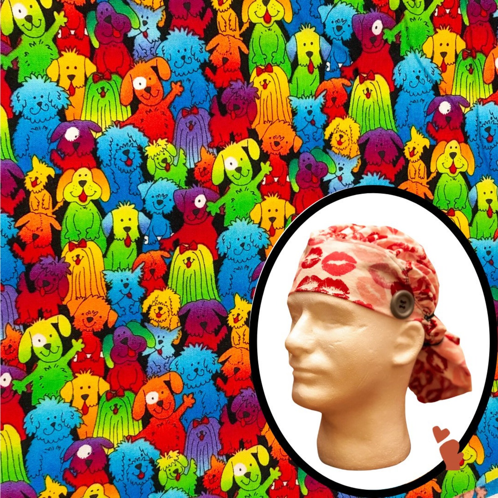 Rainbow Shaggy Dogs Scrub Etsy