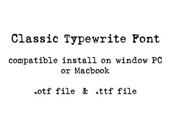 Distressed Classic Typewriter font .ttf file .otf file installable on PC, Mac Retro Vintage font Letters for Cricut Design program