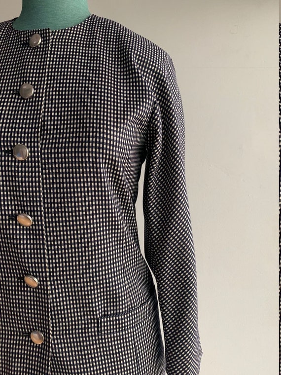 80s 90s Designer Brand Fine Wool Suit Coat Jacket… - image 6
