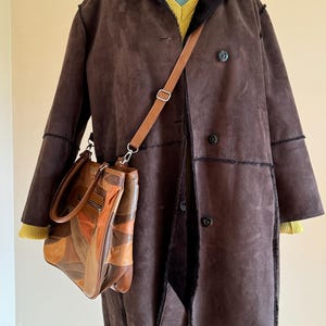 90s Faux Suede Coat: Dark Brown Faux-Fur Lined Jacket (Size S-L)