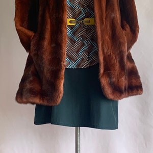 70s Slight Flared Longline Mink Fur Coat Jacket in Dark Chocolate Brown/Dense Silky Soft Warm/ luxurious Look Winter Fur Outfit/Size XS-S