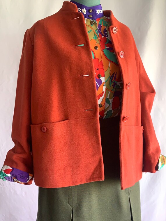 90s Autumn Wool Blend Blazer Jacket Coat/fabric Made From - Etsy