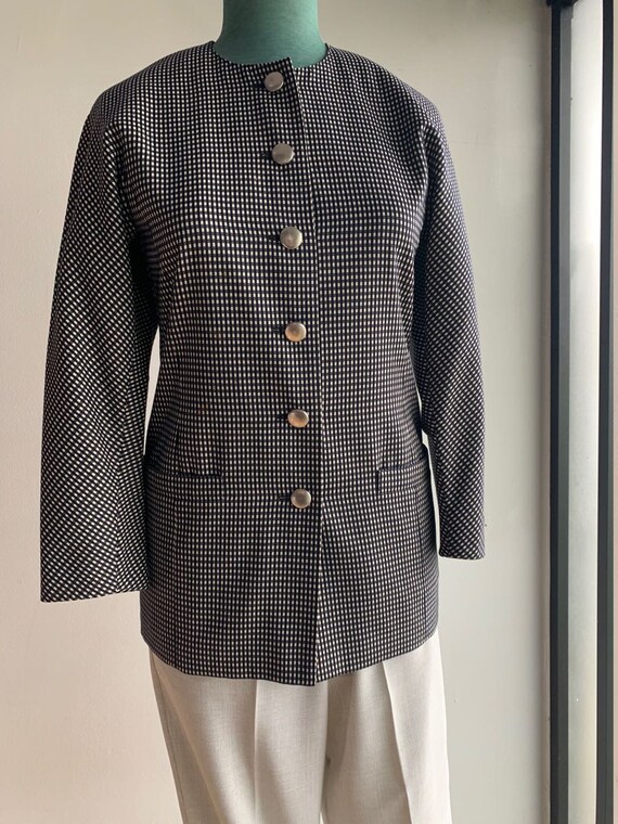 80s 90s Designer Brand Fine Wool Suit Coat Jacket… - image 4