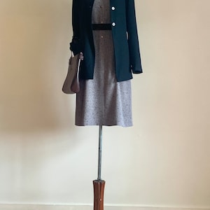 90s Black Longline Blazer: Vintage Australian Commuter Jacket (Size XS-S)