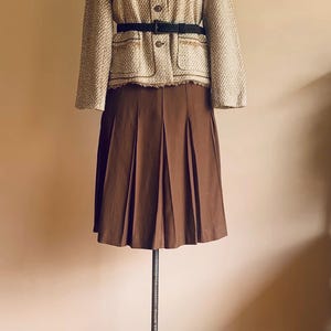 90s Frayed Edge Tweed Jacket Coat Blazer Top in White Beige Brown with Piping Detail Made in Japan/Office Lady Basic Commute Wear /Size M-L