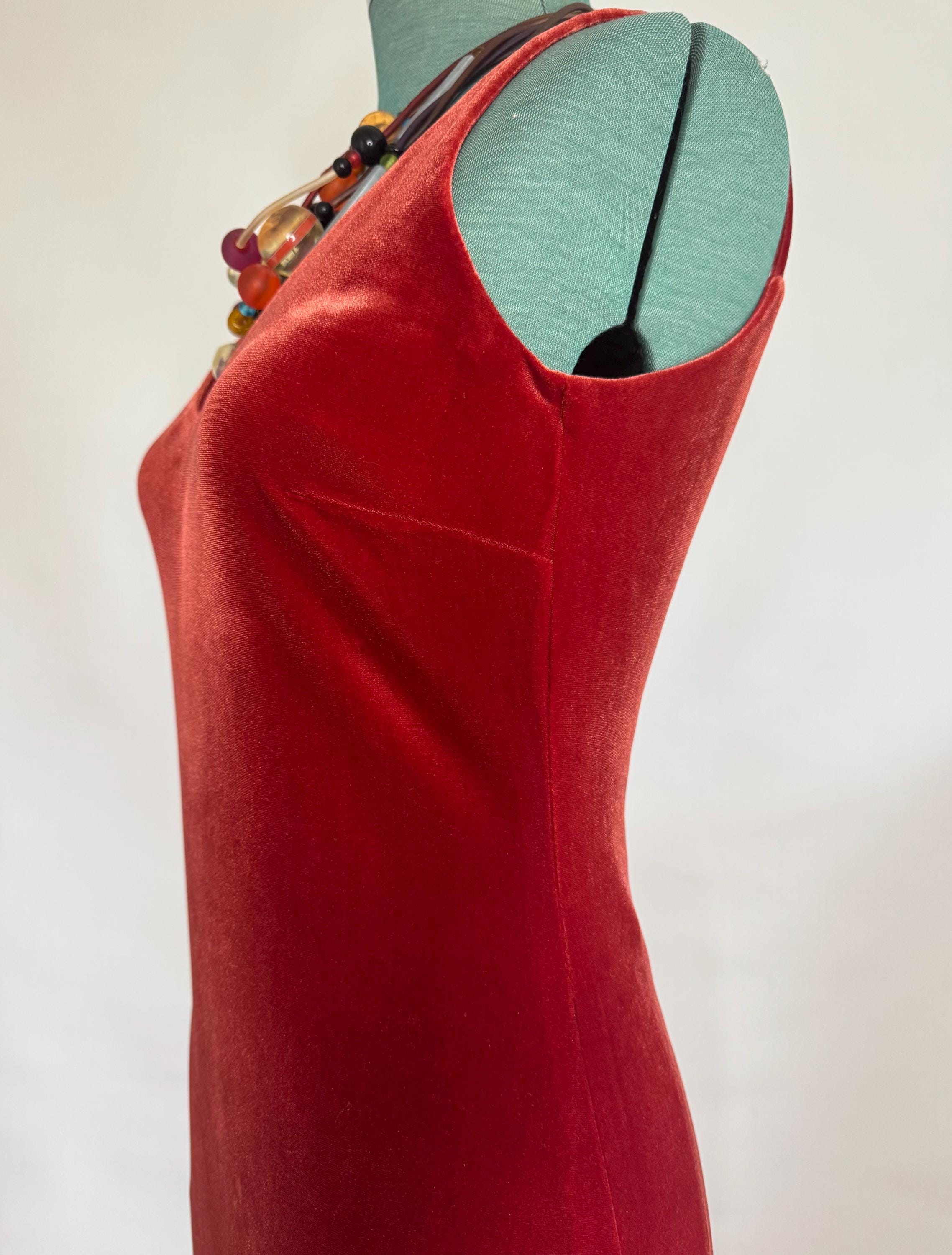 80s Velvet Evening Dress With Cape: Deep Rust Red Gown, Size S-M - Etsy ...