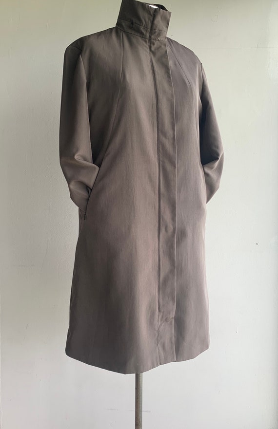 80s Car Coat Raincoat Longline Jacket/Minimalist P