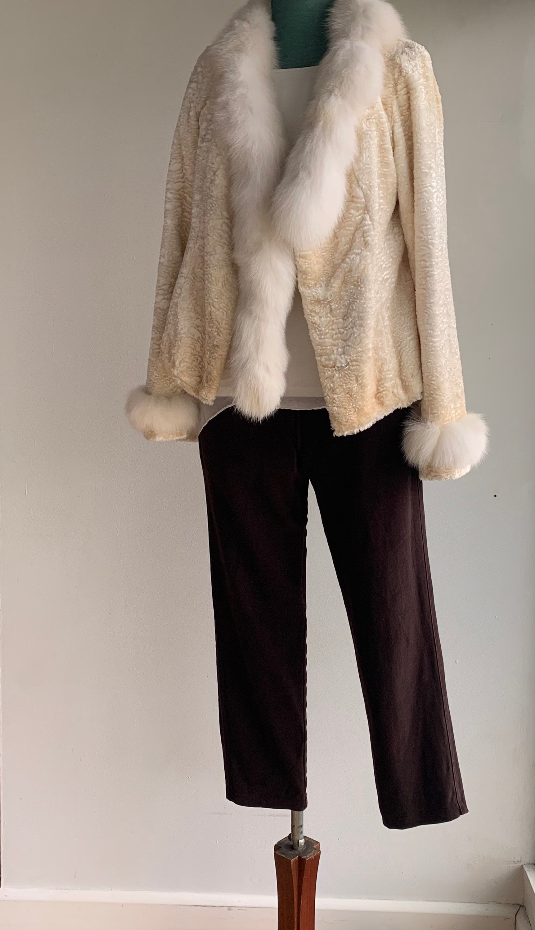 90s 2000s Metallic Velvet & Faux Fur Trim Coat/tyber Brand Made in