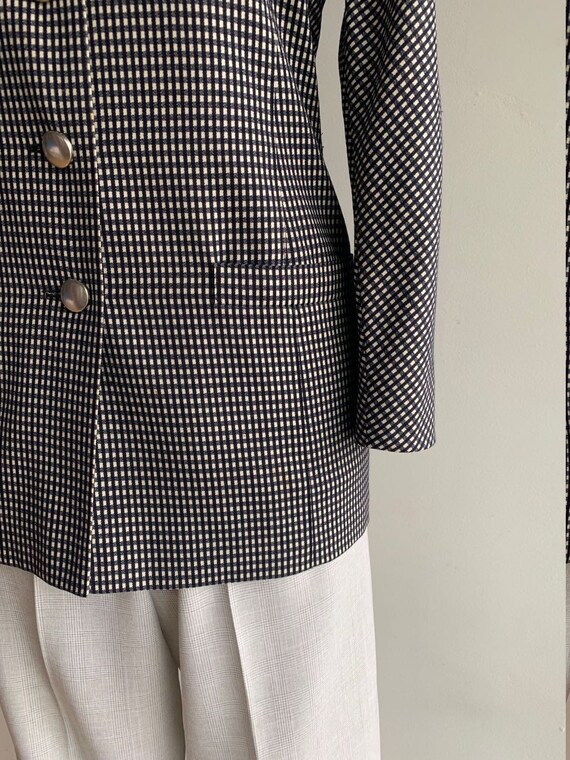 80s 90s Designer Brand Fine Wool Suit Coat Jacket… - image 7