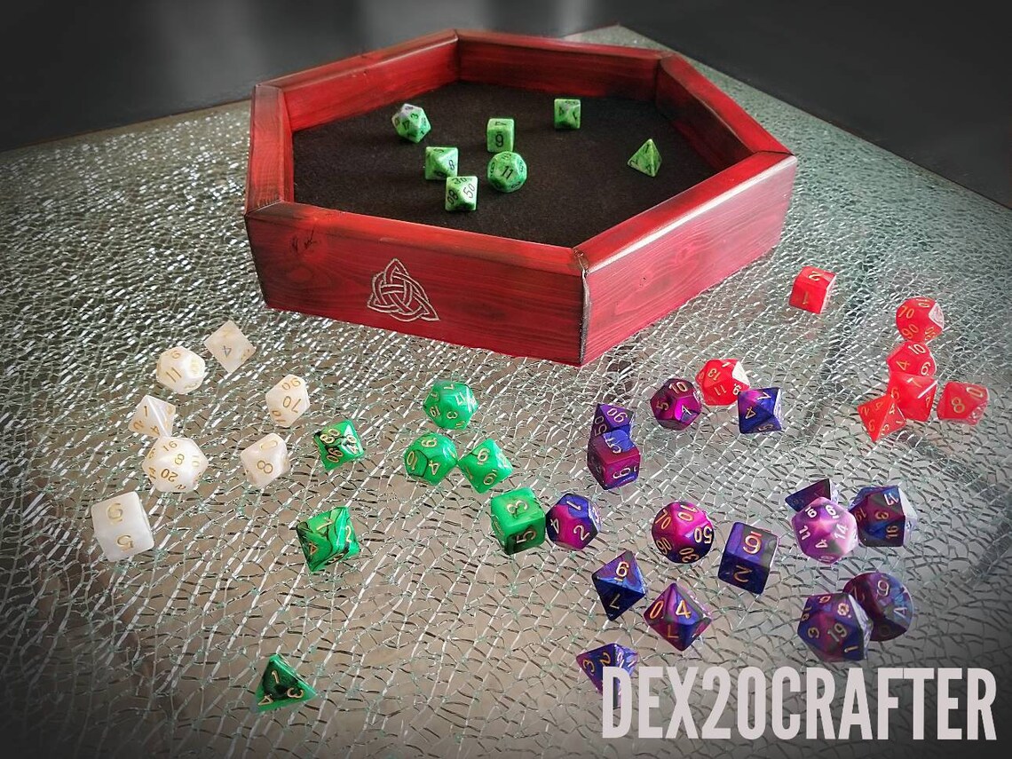 10 Red Hexagon RPG Dice Tray Etsy