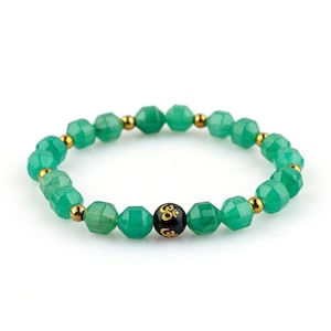 Green Jade Gemstone Bracelet Natural Stretch Beaded Bracelet, Dainty Minimalist Jewelry, Gift for Her & Him, Healing Stone Accessory