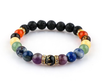 Chakra Zodiac Bracelet Gemstone Bracelet Chakra Jewelry, Chakra Bracelet, 7 Chakra Stones, Spiritual Jewelry, 7 Chakra Stretch Bracelet