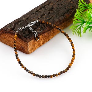 Tiger Eye Bracelet for Men & Women, Natural Stone Jewelry, Healing Crystal, Adjustable Beaded Wristband, Gift for Him And Her
