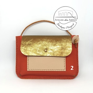 SAC PETIT MODELE en cuir cousu main au point sellier