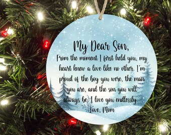 Son and Daughter Ornament, From Mom Christmas Ornaments, Personalized Christmas Ornament, Family Holiday Ornament