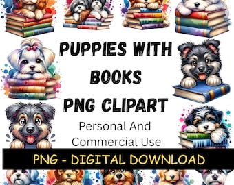 Trendy Cute Dog PNG, Watercolor Dog Clipart Set, Dog Clipart Bundle, Dog Sublimation Designs, Dog Digital Downloads, Dog PNG Downloads