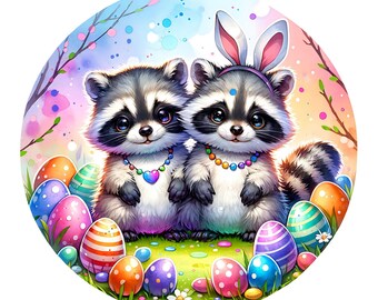 8 Inch Raccoon Wreath Sign, 8" Raccoon Wreath Sign, Signs for Wreath Making, Front Door Decor, Metal Signs for Wreath Attachments