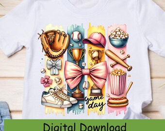 Baseball Brushstroke PNG Sublimation Design, Instant Download for Sublimation & Cute Shirt Designs, UVDTF and DTF Digital Graphics