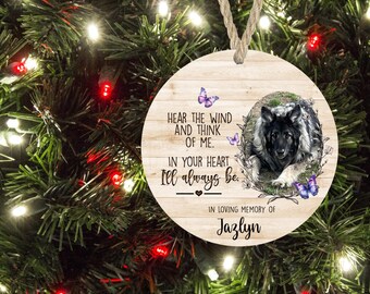 Dog Memorial Photo Ornament, Pet Memorial Ornaments, Pet Photo Ornaments, Personalized Dog Ornament, Custom Pet Photo Ornament