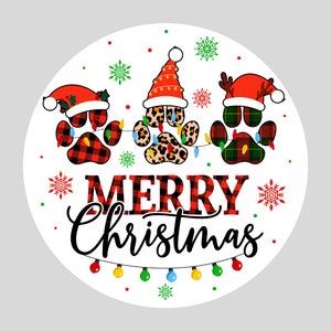 Dog Paw Christmas Wreath Signs, Signs for a Christmas Wreath, Christmas Wreath Attachment, Farmhouse Wreath Sign, Metal Signs for Wreaths,