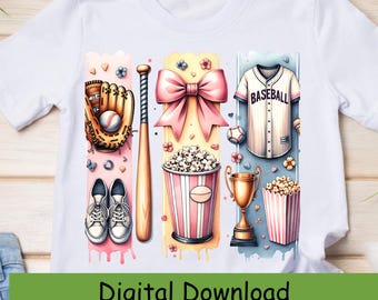 Baseball Brushstroke PNG Sublimation Design, Instant Download for Sublimation & Cute Shirt Designs, UVDTF and DTF Digital Graphics