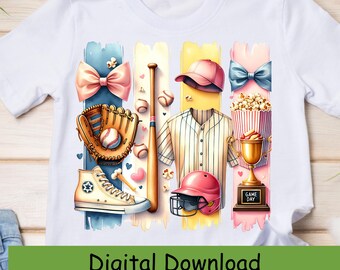 Baseball Brushstroke PNG Sublimation Design, Instant Download for Sublimation & Cute Shirt Designs, UVDTF and DTF Digital Graphics